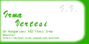 irma vertesi business card